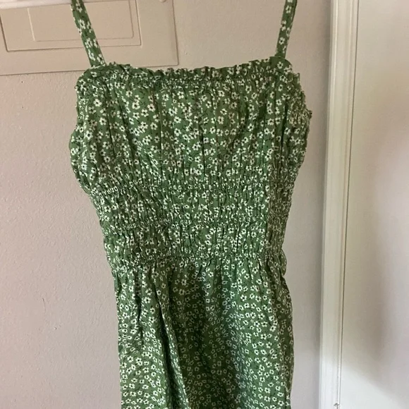 green emerald velvet dress Rixo (Target) Green/Pink/Yellow Floral with Smocked Back Maxi Dress- Size 4 main image 0